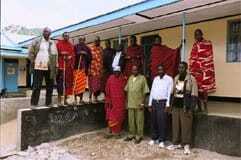 Lolkisale council members outside the village clinic in 2002